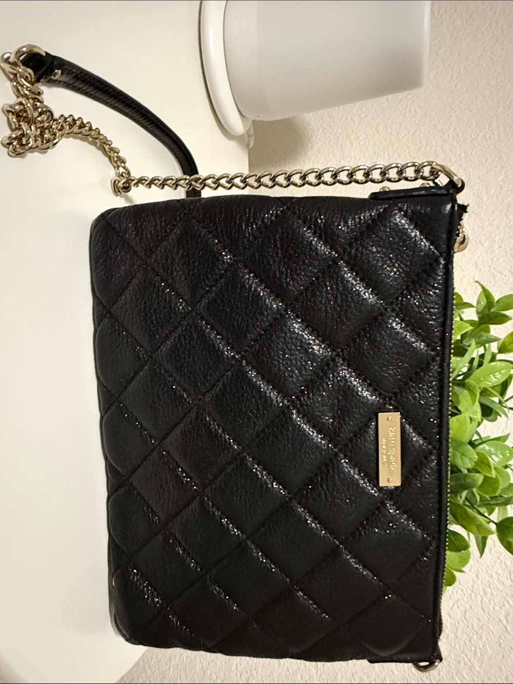 kate spade Black Quilted Chain-Strap Crossbody Bag
